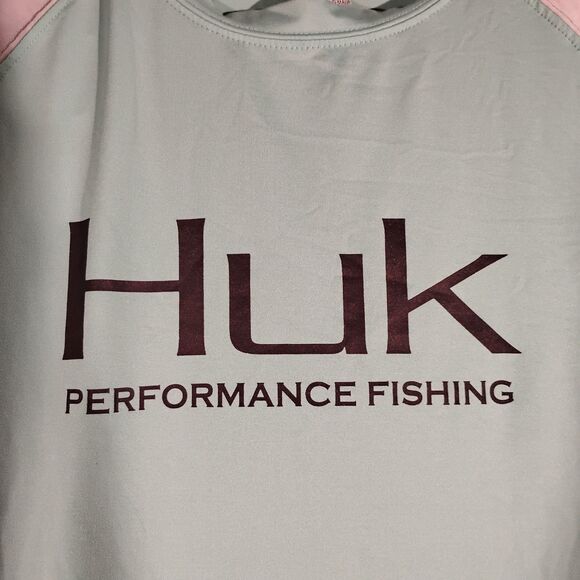 Huk tshirt mens S Small blue long sleeve fishing performance graphic stretch - Picture 3 of 8
